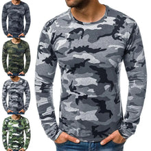 Load image into Gallery viewer, Top Men Round Neck T-shirt Male Long Sleeve